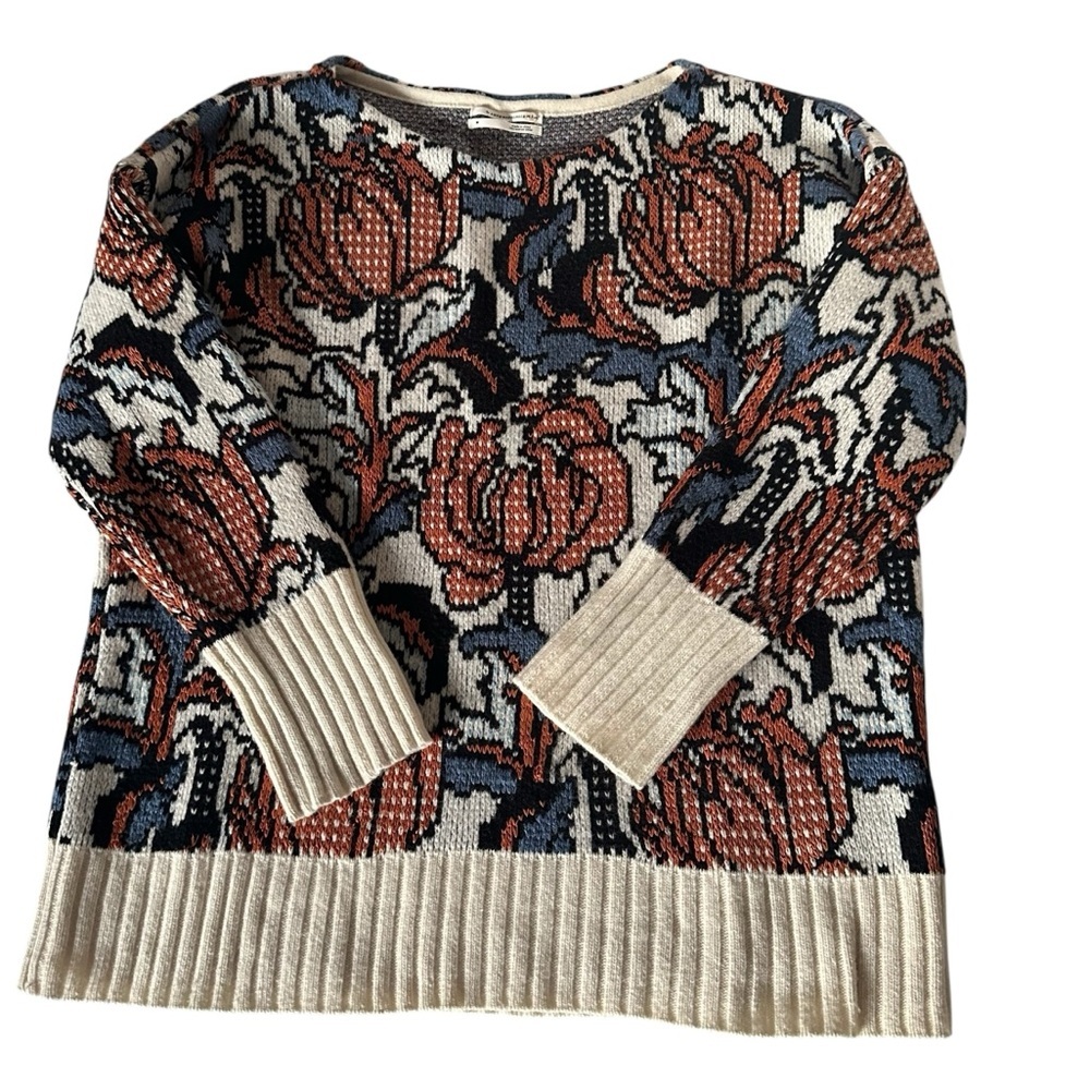 ANTHROPOLOGIE ERIS DOT MOTIF FLOWER SWEATER SIZE MEDIUM - Picture 8 of 16